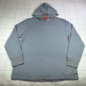 Icebreaker Hoodie Mens XXL Gray Merino Wool Blend Pullover Lightweight Stretch